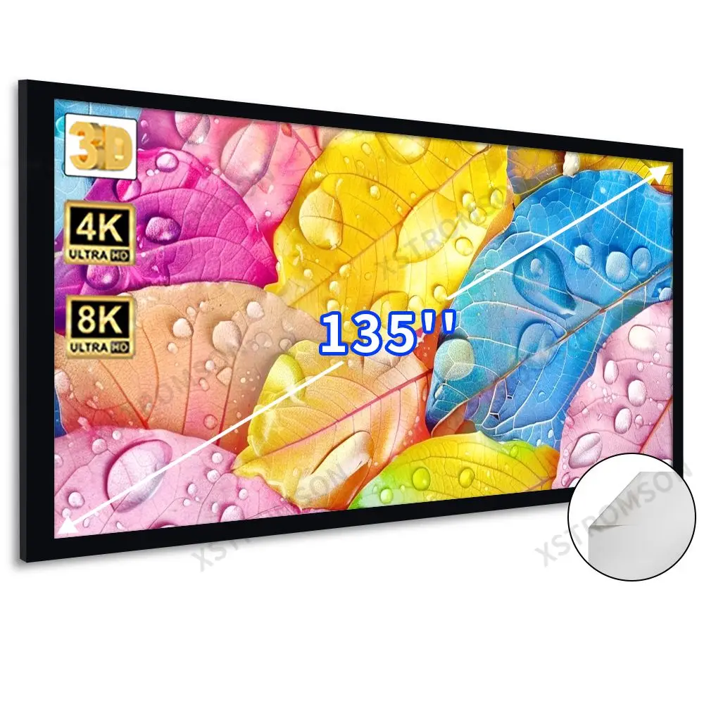 135 Inch Matte White Projector Screen: The Ultimate Wall Mount Solution ...