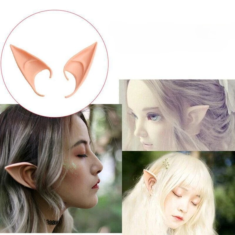Elf Latex Ears Advanced Role Playing Accessories Halloween Costume Props Suitable for Adult and Child Photo Shooting Enhancer