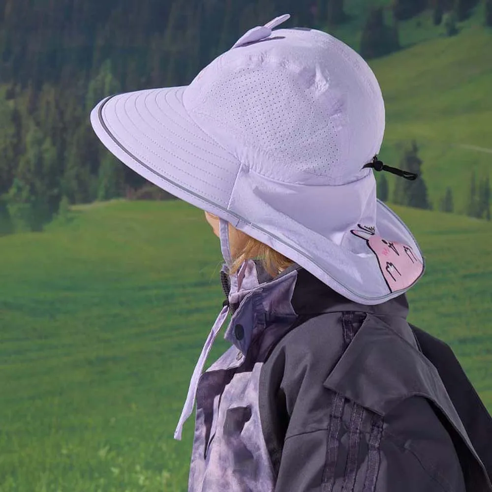 Breathable Capybara Fisherman Hat Windproof Rope Anti-Splash Water Shawl Neck Protecting Cap Adjustable Thin Sunshade Hat