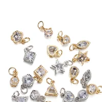 Lot de 10 pendentifs en alliage métallique couleur or avec strass, pour boucles d'oreilles, colliers, breloques, accessoires de fabrication de bijoux à faire soi-même 4