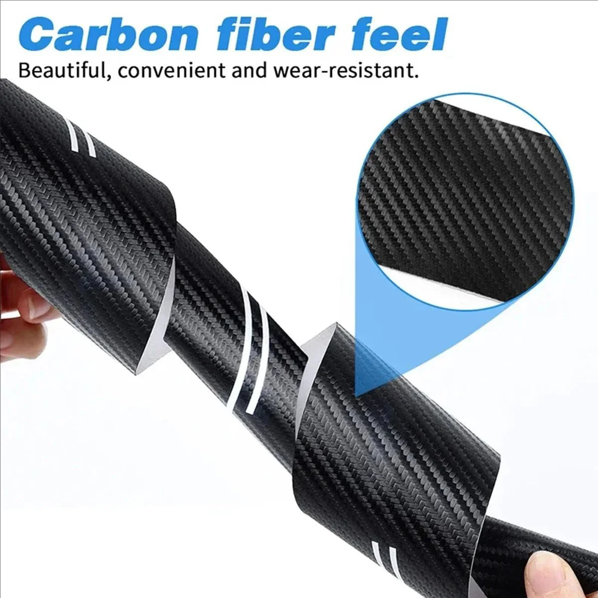 Carbon Fibre Car Door Sill Protective Strip Set - Sport Styling & Anti-Collision Decor