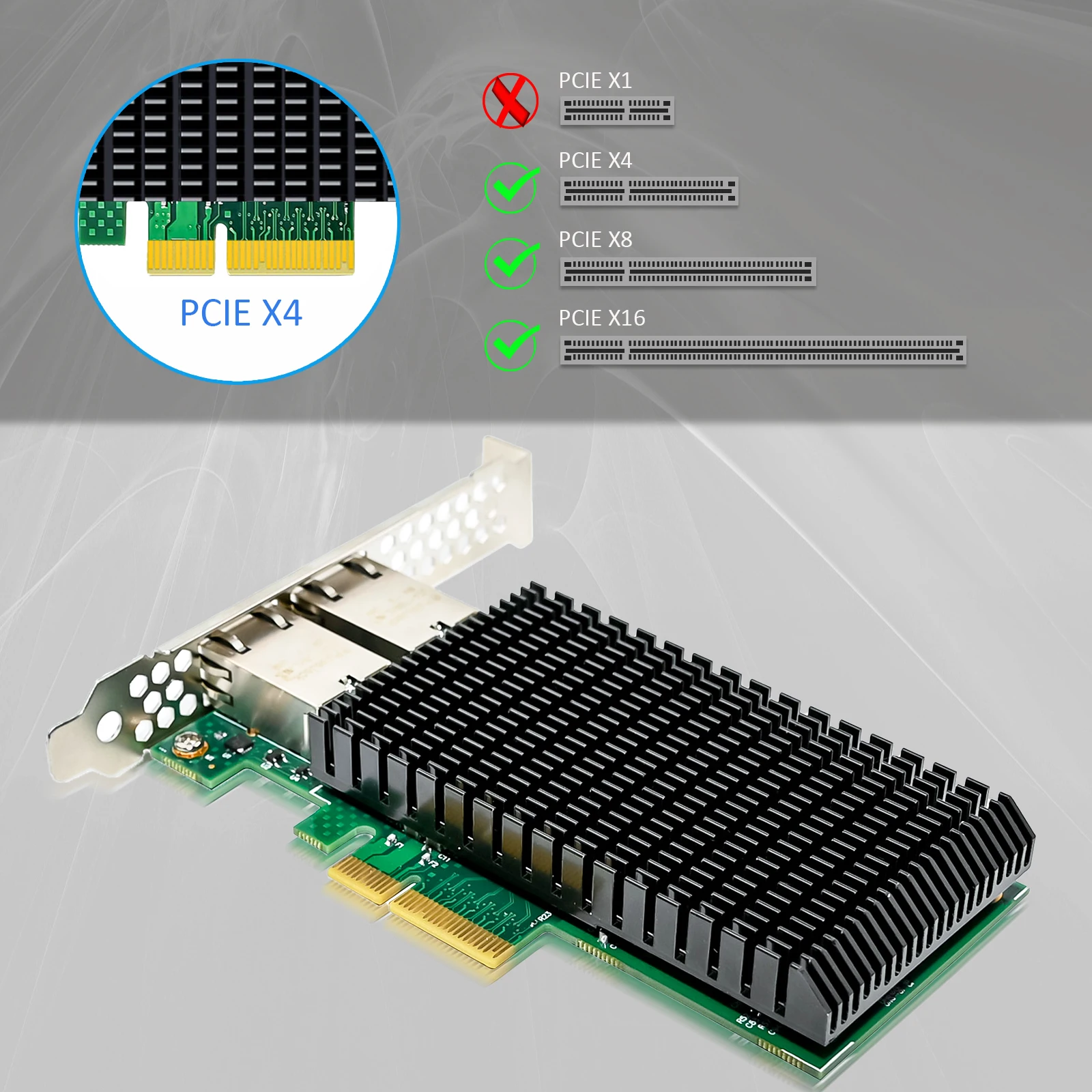 인텔 X550 컨트롤러, PCIE 3.0 X4 인터페이스를 갖춘 2포트 10G RJ45 이더넷 네트워크 카드