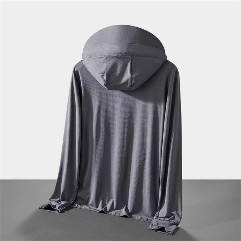 UPF 50+ Ice Silk Sunscreen Clothing Men's Summer New UV Protection Ultra thin Breathable Sunscreen Clothing Outdoor Fishing Coat 4