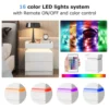 White LED Nightstand LED Bedside Table with High Gloss Drawers Modern Matte Led Night Stand with Border Table for Bedroom US 4