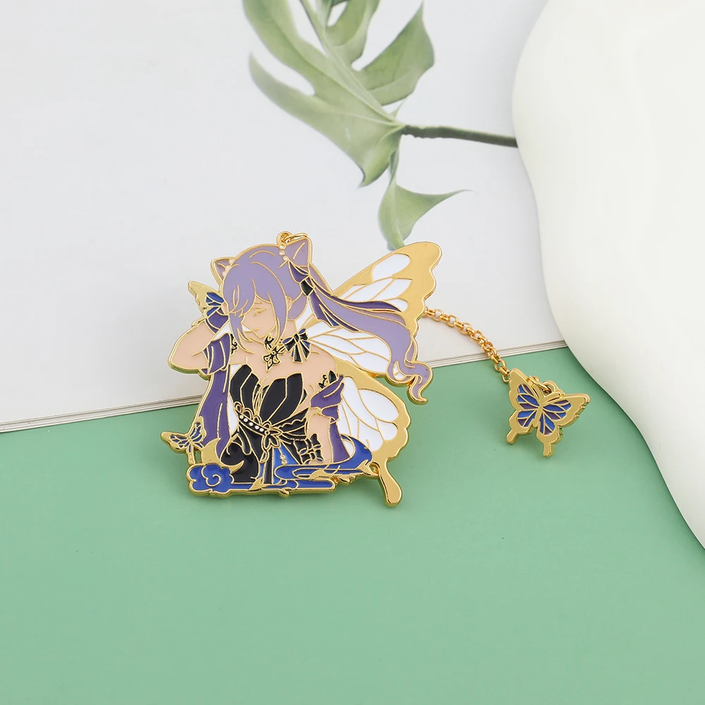 Genshin Impact Xiao Kaedehara Kazuha Venti Emaille-Pins Brosche Figur Metall-Abzeichen Sammlerstück Souvenir Cosplay Geschenk – Detail 1