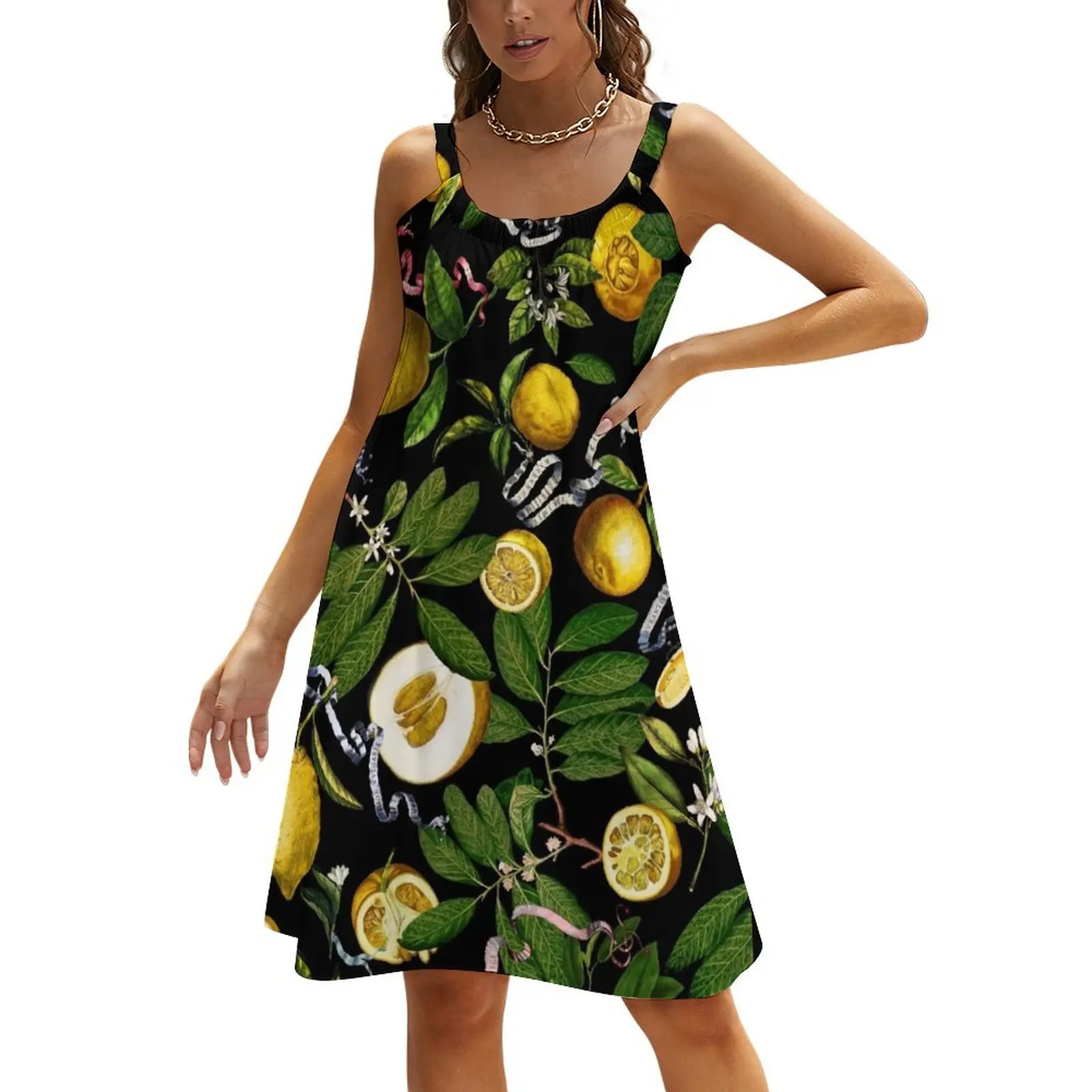 

Lemon Tree - Black Beach Sling Skirt women's elegant loose dresses Clothing female dress summer Woman fashion