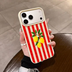 Vibrant Orange Striped Lemon Silicone Matte Phone Case - iPhone XR (BA - T3187)
