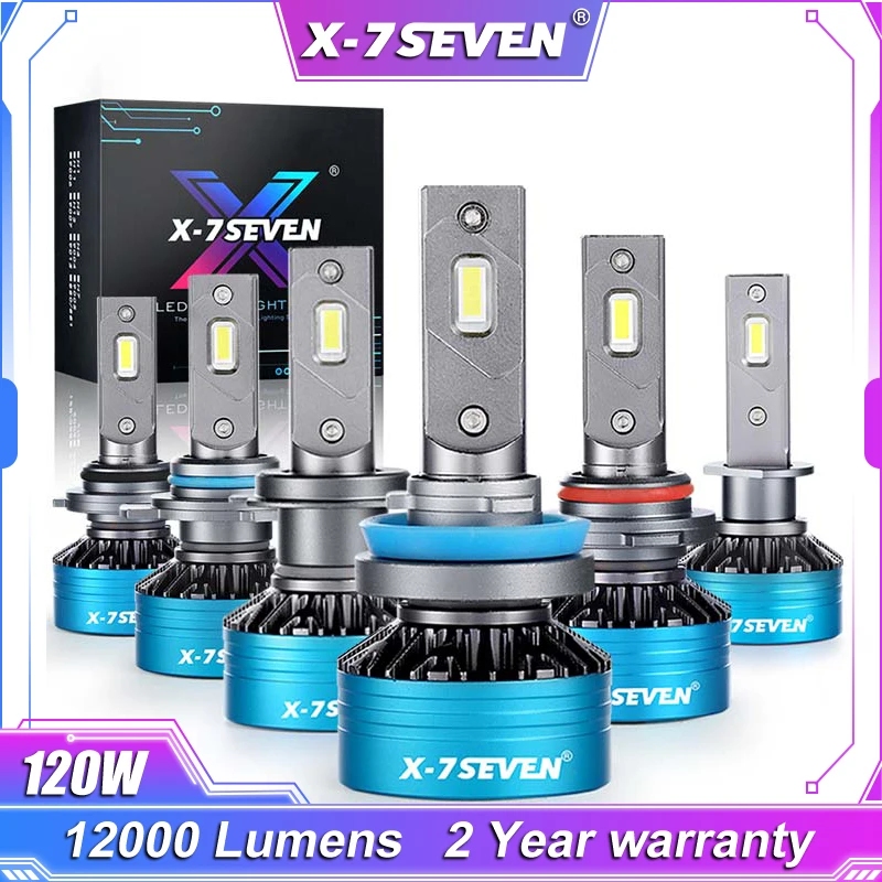 

X-7SEVEN X-Apollo Series 120W 12000LM 3000K yellow LED Headlight Bulbs CANBUS Lamps 9004 9005 9006 9007 9012 H1 H4 H7 H11 H13