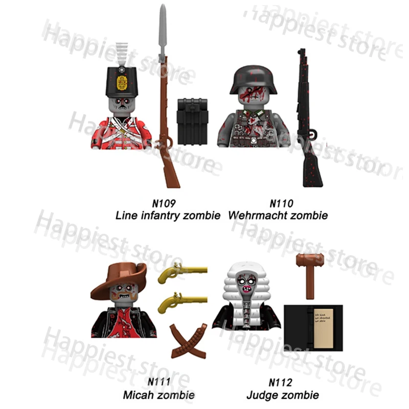 MOC City Halloween Zombie Walking Deads Ghost Figure Building Blocks Soldiers Bricks Criminal  Tombstones Weapons Kid Gifts Toys 2