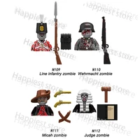 MOC City Halloween Zombie Walking Deads Ghost Figure Building Blocks Soldiers Bricks Criminal  Tombstones Weapons Kid Gifts Toys 2