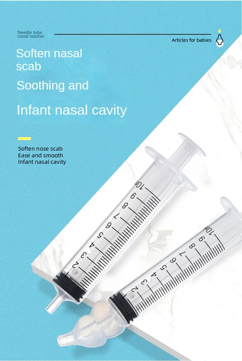 Description Picture 5 of itemNeedle Tube Baby Nasal Aspirator Syringe Baby Nose Cleaner Kids Rhinitis Nasal Washer Reusable Nasal Irrigator Washing for Child
