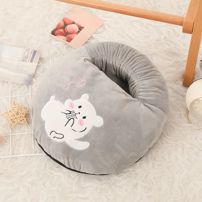 USB Electric Foot Warmer Charging Power Fleece Cartoon Cat Warm Foot Cover Feet Heating Pads For Home Bedroom Sleeping