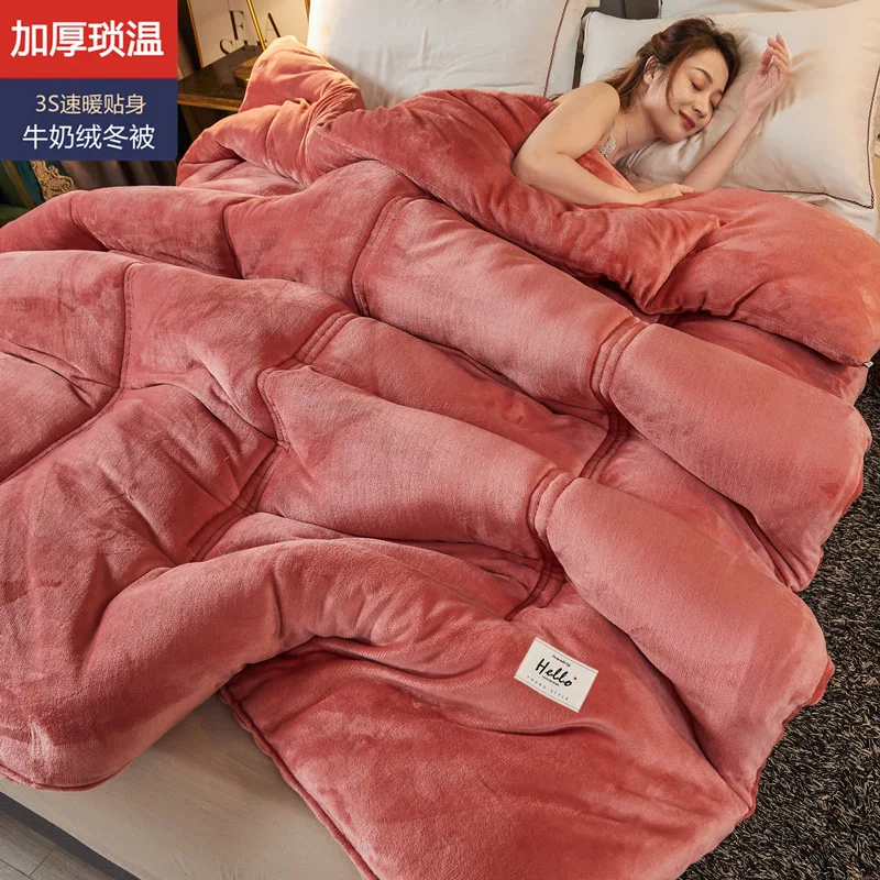 

Double-sided super warm quilt milk velvet quilt 5kg winter comforter thickened cotton quilt core autumn winter quilt double warm