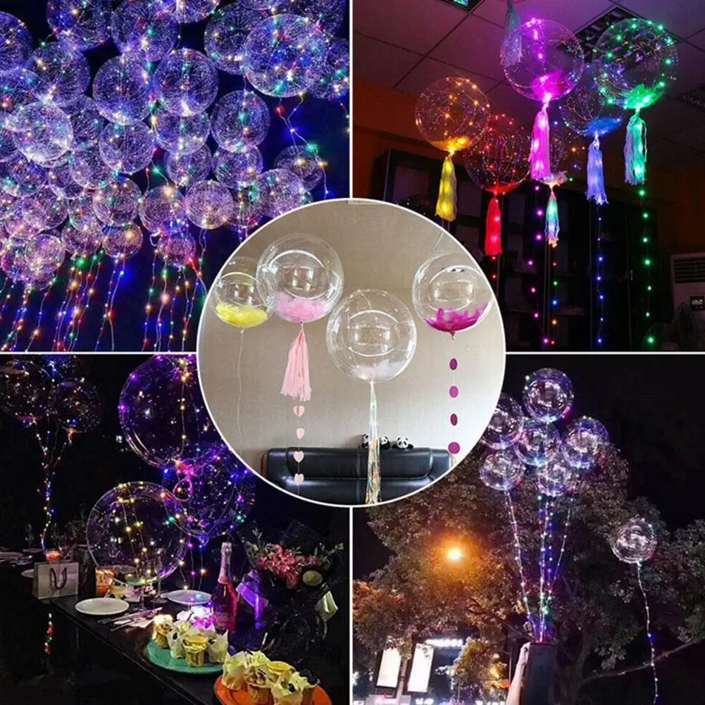 3 Stück LED-Leuchtballons, die im Dunkeln leuchten, transparente LED-Ballons für Hochzeiten, Geburtstage, Valentinstag, Party, Festival-Dekoration – Detail 8
