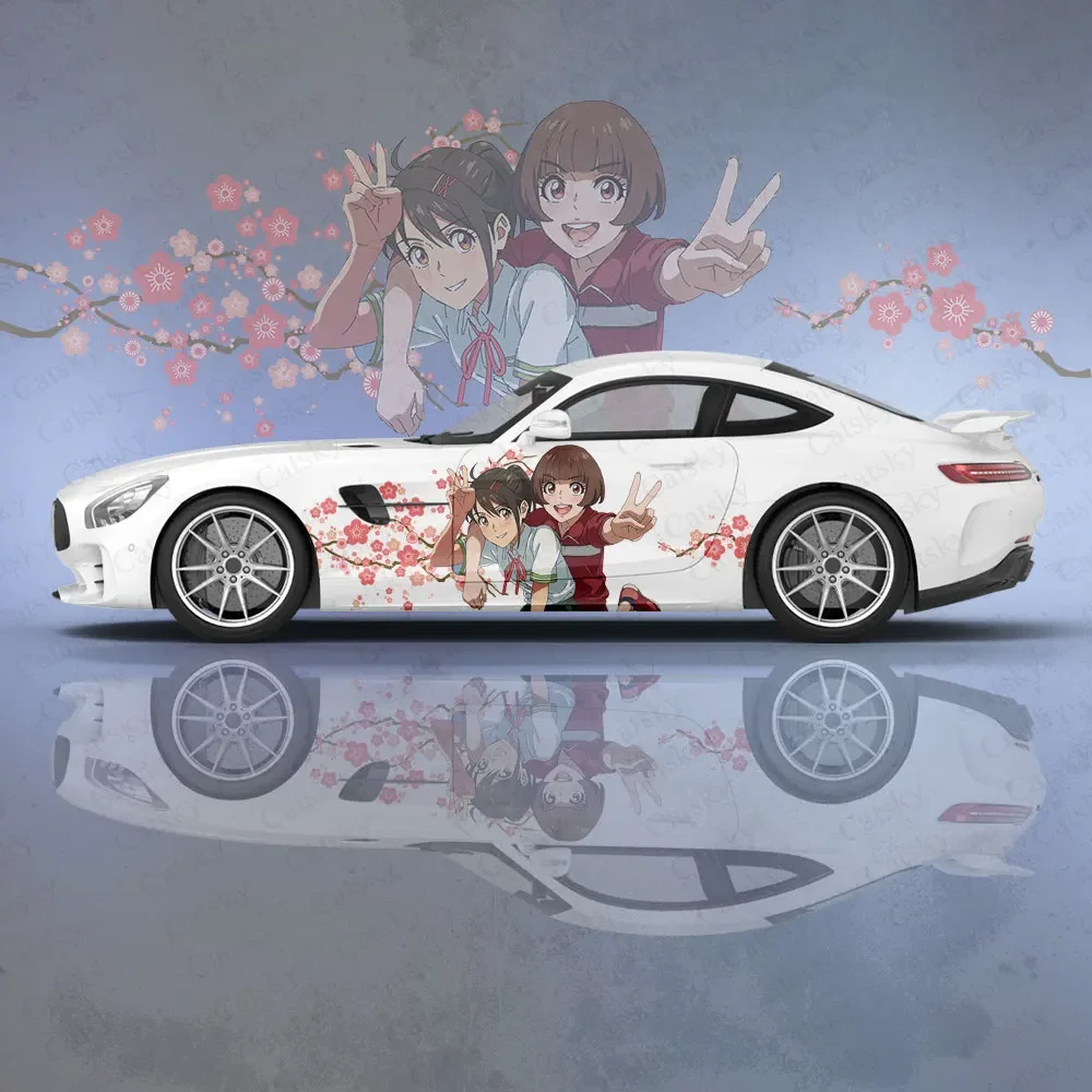 

Suzume no Tojimari anime Car Decal Protective Film Vinyl Side Graphic Wrap Accessories Painting Car Sticker