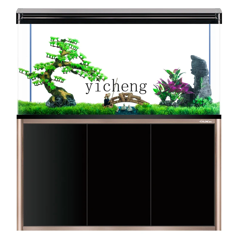 

YY Small and Medium-Sized Fish Tank Aquarium Living Room Floor Home Large Lazy Ecological Change Water