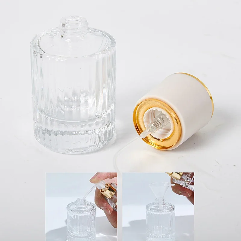 30ML 50ML Luxury Perfume Glass Spray Bottle Portable Clear Cosmetics Alcohol Atomizer High Capacity Empty Bottles Refillable 4
