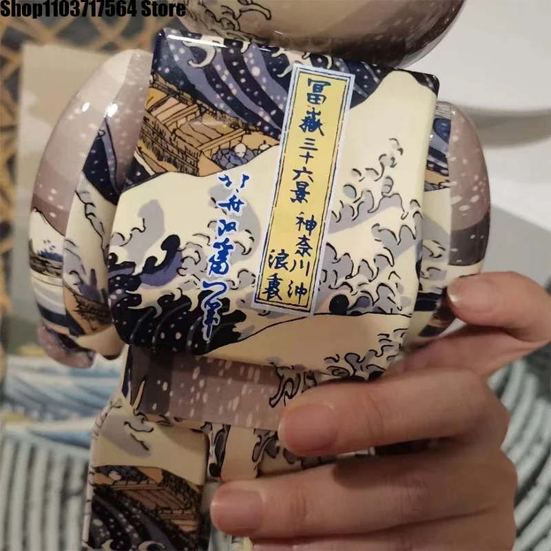 

bearbrick28CM Violent Bear home decoration blocks Bear Kanagawa Surf Van Gogh Starry Night Coffee Cat doll hand do 400%