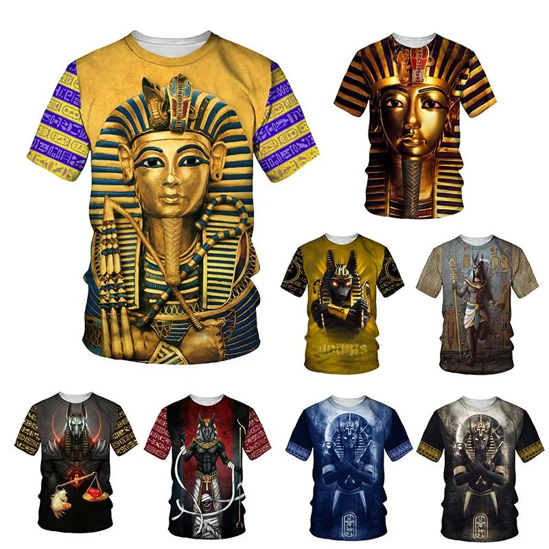 

Men's T Shirt Egyptian Culture 3D Printing Tee Shirts For Men Daily Causal Graphic T-Shirt Summer Vintage Kids Top Women Clothes