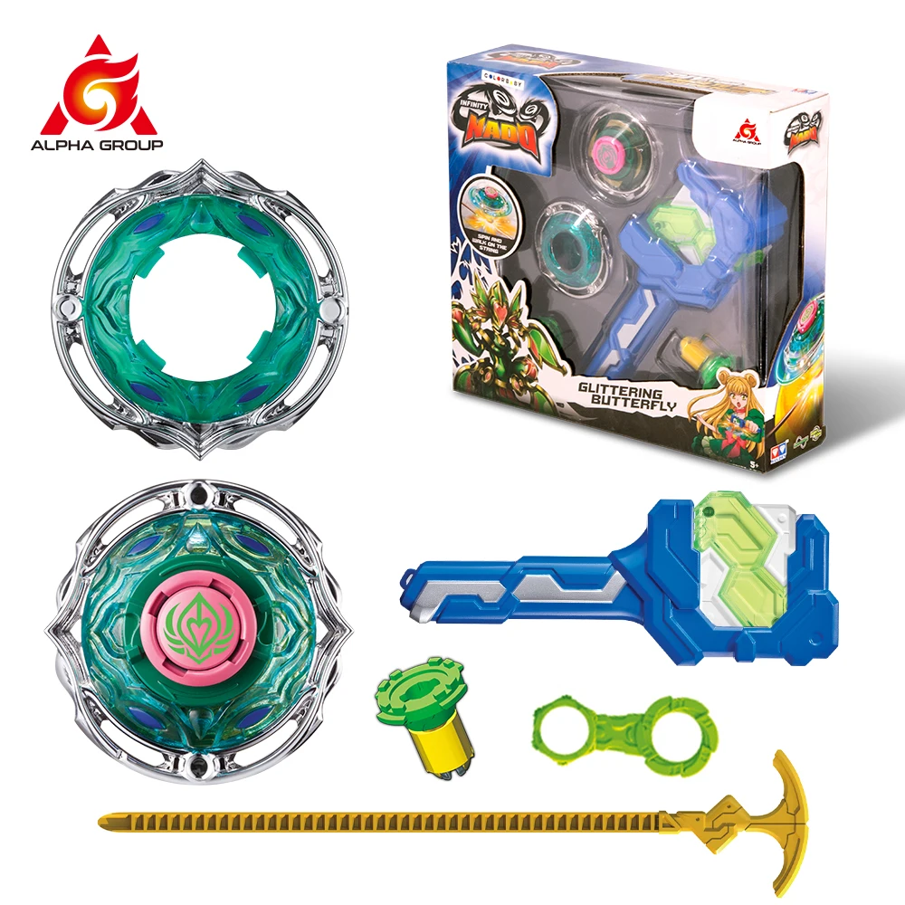 Spinning Top Toy Infinity Nado 3 Athletic Series-Glittering Butterfly Gyro Spinning Top With Stunt Tip Launcher Metal Ring Anime Kid Toys Gift beyblade toys battle top toy battle tops bey launcher beyblades burst gyro
