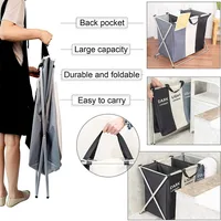 1/2/3/ Grids Foldable Laundry Basket Organizer For Dirty Clothes Toy Laundry Hamper Large SorterCollapsible Folding Basket 3