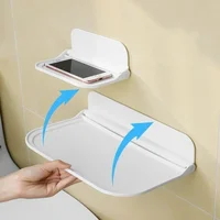 Foldable Wall Mounted Storage Rack Saves Space, No Need for Perforated Phone Holder, Storage Tray, Bathroom Manager 2