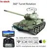 HENG LONG 1/16 7.0 Plastic Soviet T34-85 RC FPV Camera Tank 3909 360° Turret Gearbox BB Shooting Engine Proportion Smoke TH17766 1