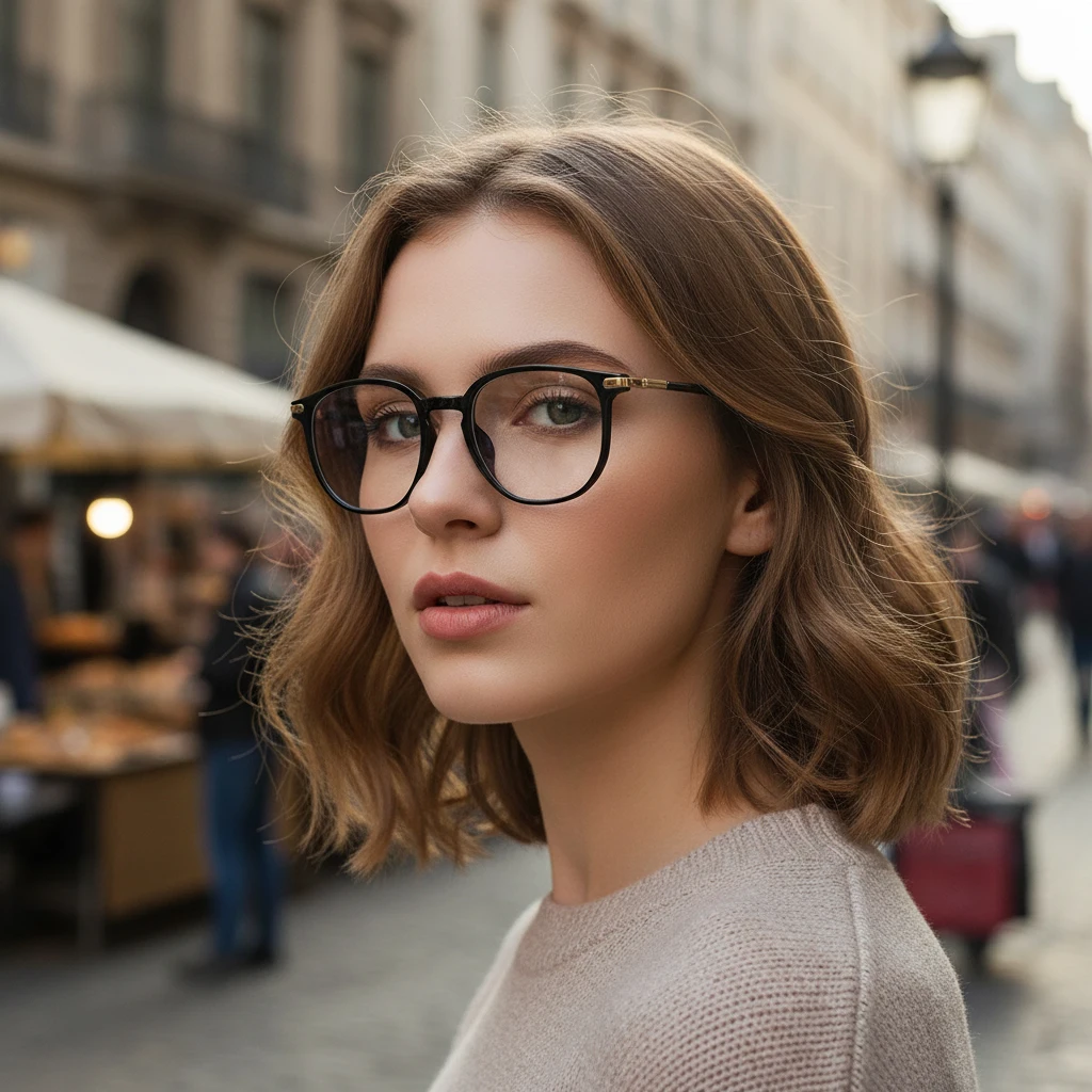 새로운 트렌디한 타원형 블루라이트 차단 안경테 남녀 모두에게 적합합니다. 운전용 안경8110