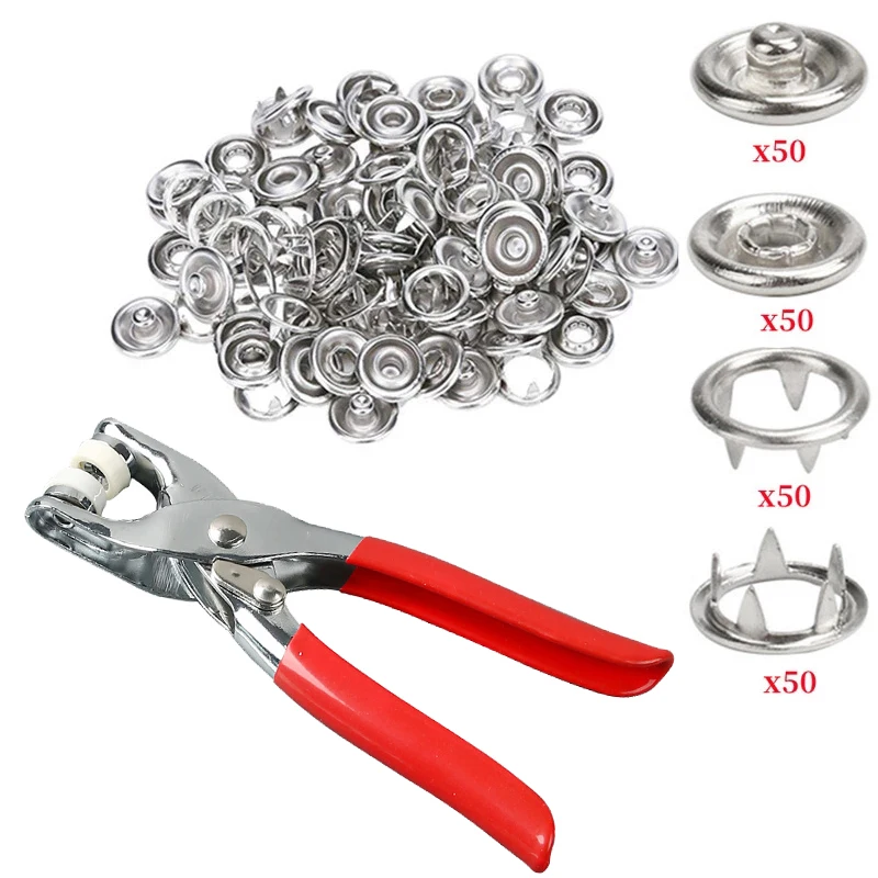 Plier Tool 50pcs Metal Snap Button Thickened Snap Fastener Kit DIY Craft  Supplies for Installing Clothes Bag Sewing Accessr 단추펜치 - AliExpress