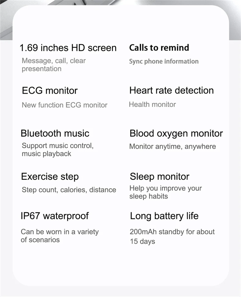 ECG Smart Watch Men Women Touch Clock Screen Sport Fitness Heart Rate Bluetooth Call Women Watch Compatible with ios For Xiaomi