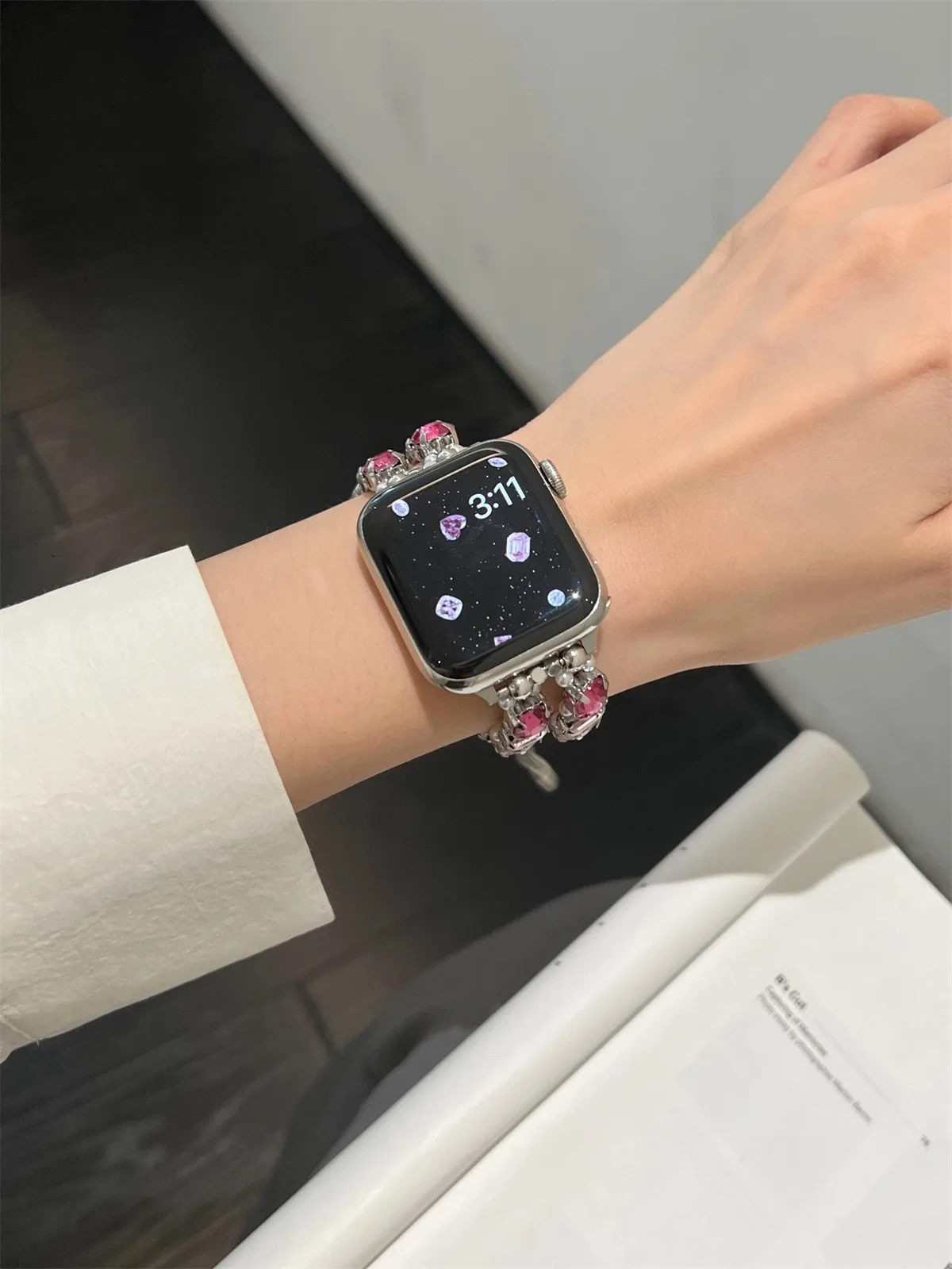 Cinturino per orologio in acciaio inossidabile per gioielli per iWatch Ultra 2 Series 10/9/8/7/6/5 Cinturino per orologio alla moda 42/44/45/46/49mm 38/40/41mm_voghion.com