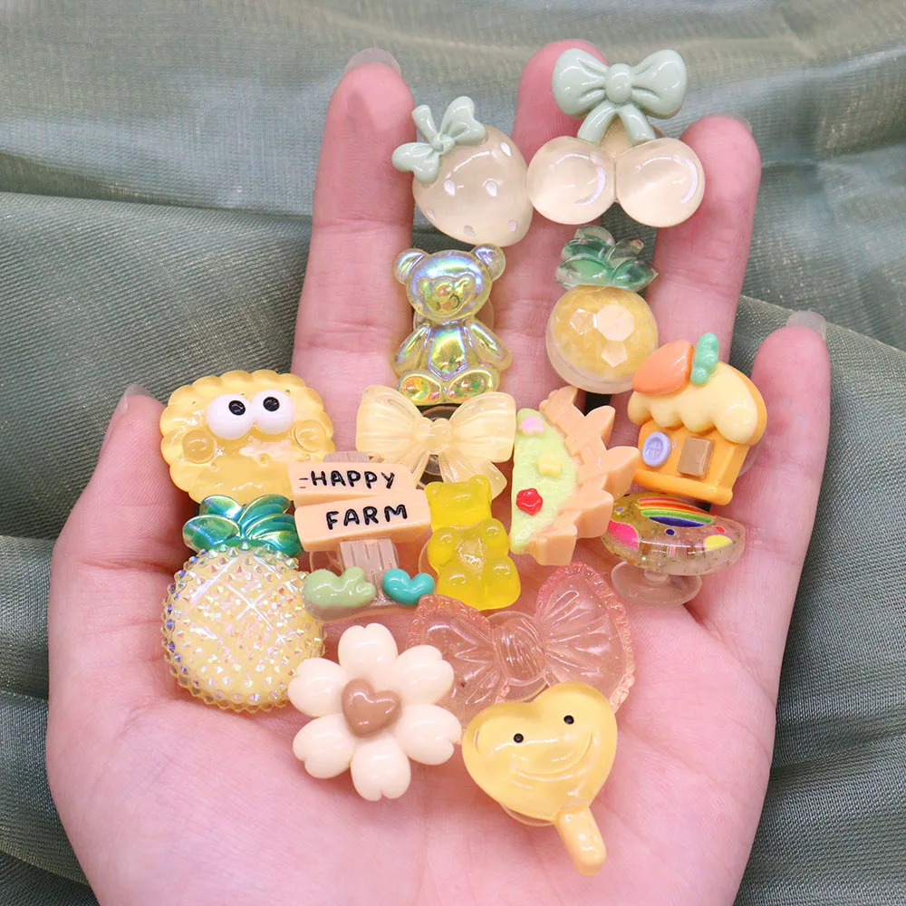 Kawaii Croc Charms Cute, Purple, Yellow Bears 10 Piece Set 