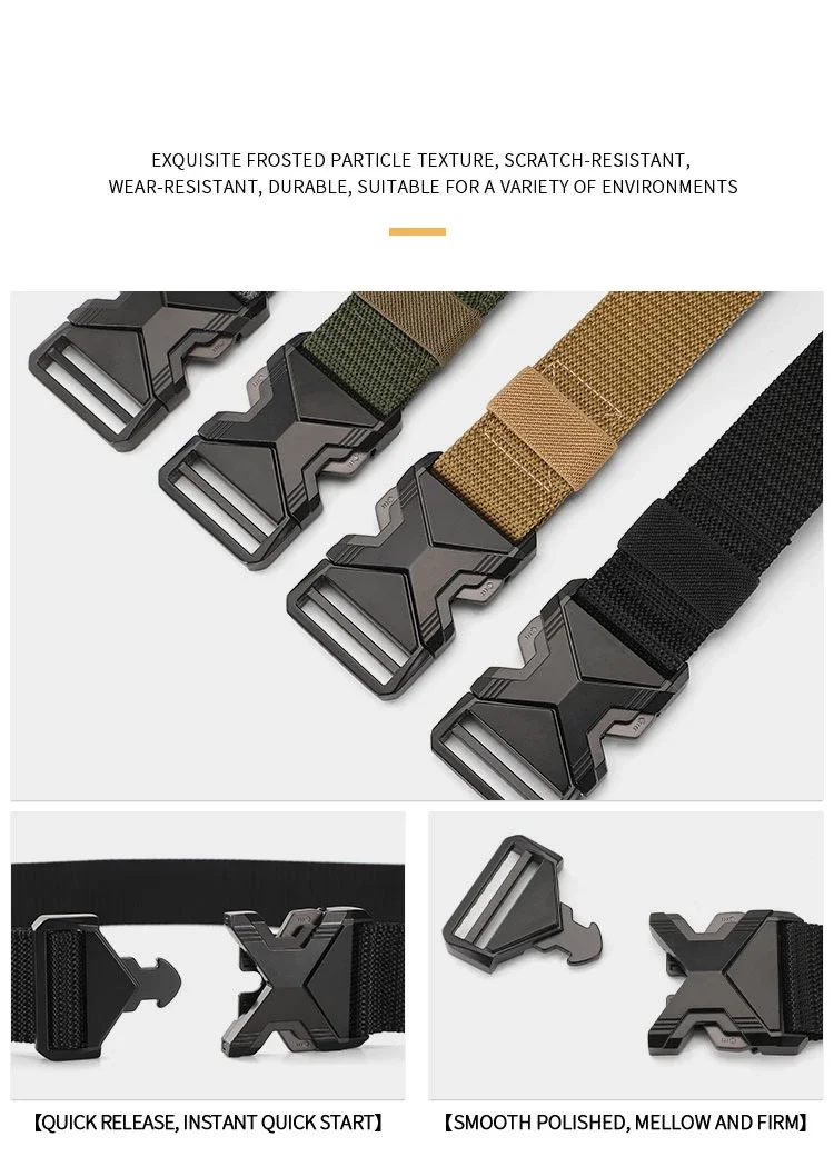 2026 Der neue Herren-Gürtel mit 125 cm Schnalle, Nylon, geflochten, leicht, atmungsaktiv, täglicher Pendler-Herrengürtel, Übungsgürtel – Detail 6