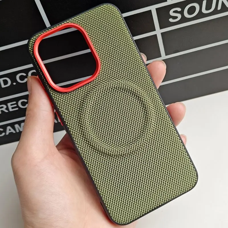 Luxury PU Leather Magnetic Wireless Charging Protective Back Cover Case