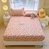 2025 New All-cotton Single Bedding Printed Tulip Bedspread Skin-friendly Breathable Mattress Cover 360 Degree Wrap with Elastic 2