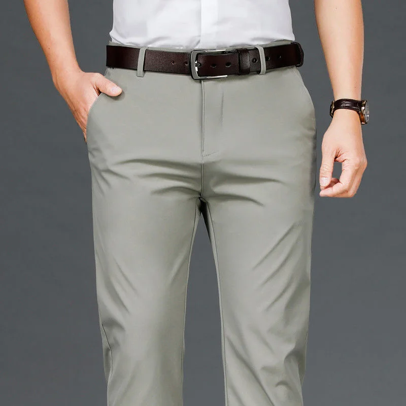Fashion Loose Zipper Pockets Solid Color Business Pants Men's Clothing 2023 Autumn New Oversized All-match Casual Pants