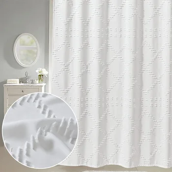 Tenda da doccia in poliestere tenda da bagno impermeabile copertura da bagno geometrica per il bagno di casa 1