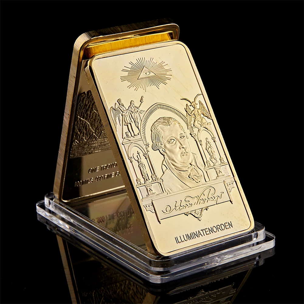 

1776 Masonic Novus Ordo Seclorum Freemasonry Illuminati Symbol Gold Bar Collection