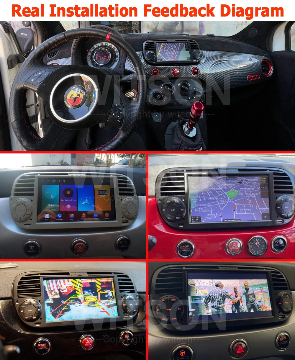 7 Inch Android 13 Radio Car GPS Navigation Multimedia Player for FIAT 500  2Din Car Radio Stereo Autoaudio Buit In FM DPS WIFI BT