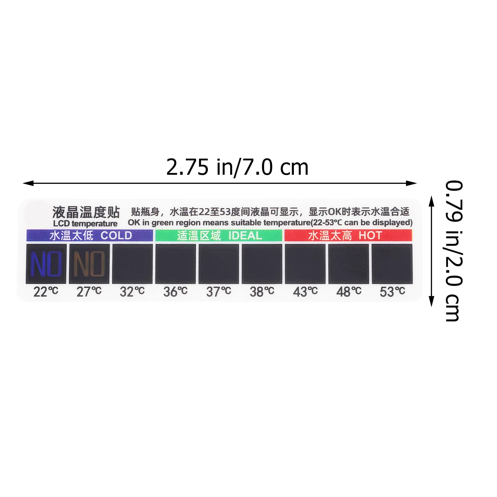 10개입 생리식염수 온도 스티커 접착식 온도계 스트립 물병 체온 측정 패치