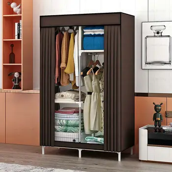 Simple Nonwoven Fabric Wardrobe Clothes Hanger Bedroom Supplies Organizer Space-saving Dustproof Home Furniture Clothing Closet