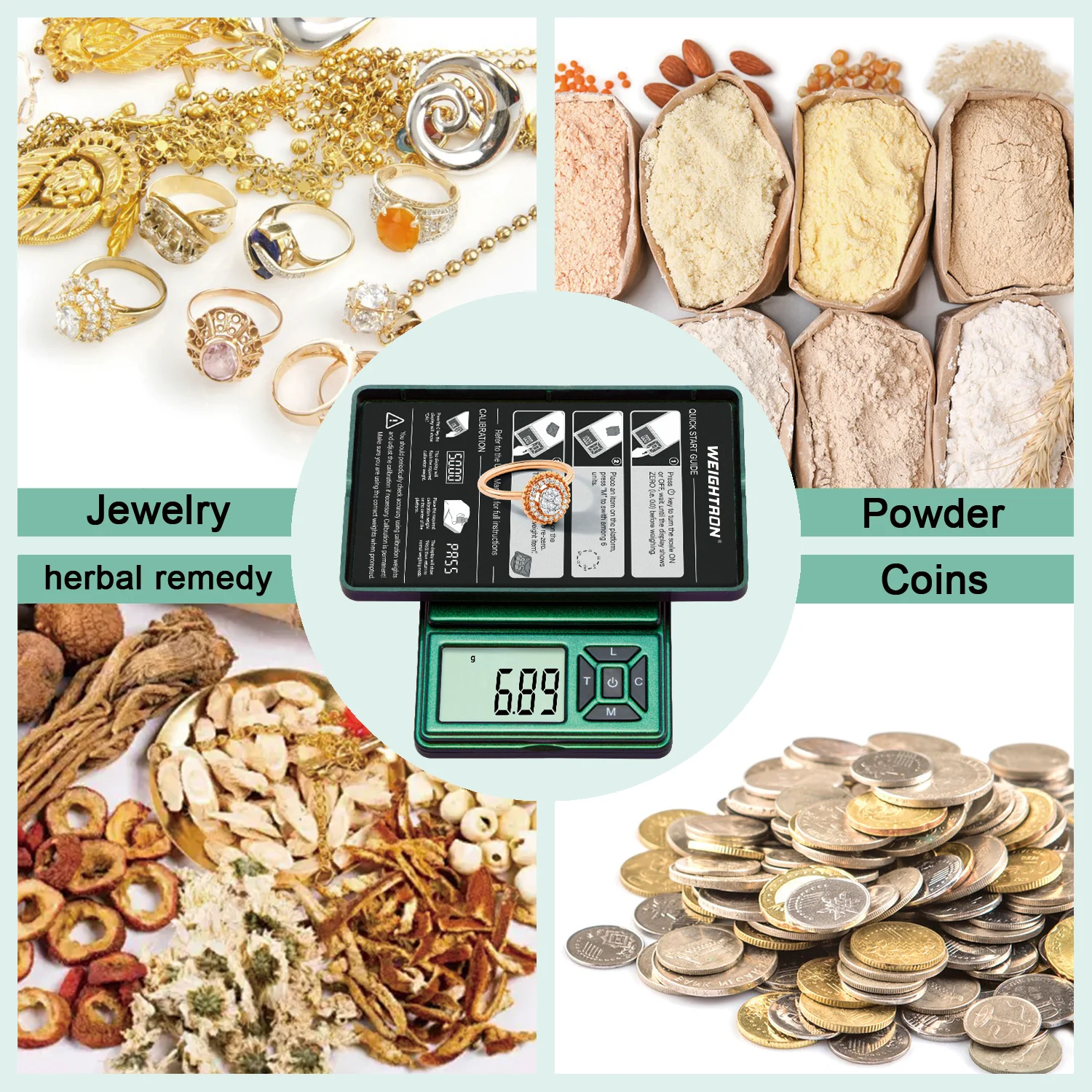 Digital Pocket Gram Scale 300g x 0.01g Accuracy， Small Mini High Precision Scale Digital Weight Grams and Oz for Jewelry