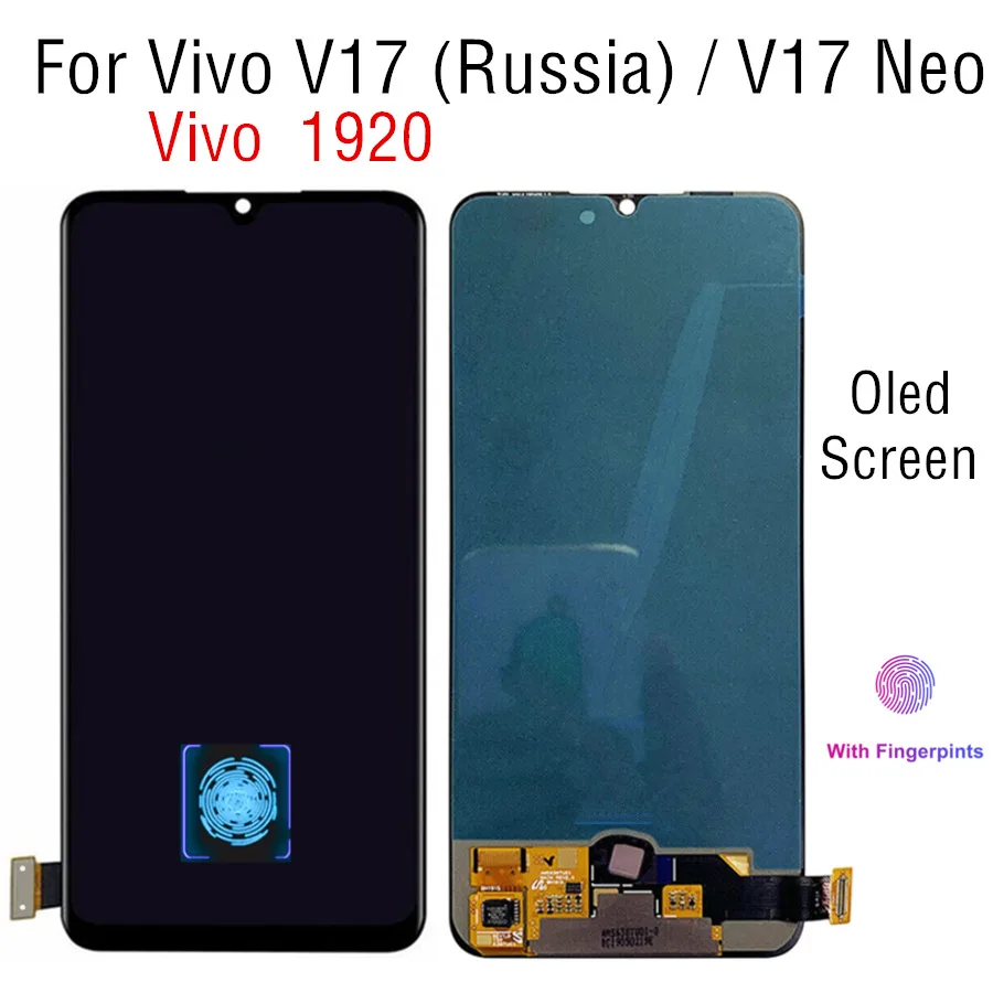 

6.38“ OLED LCD For VIVO V17 Russia 1920 Version LCD Display Touch Screen Digitizer Assembly Replacement For VIVO V17 Neo LCD