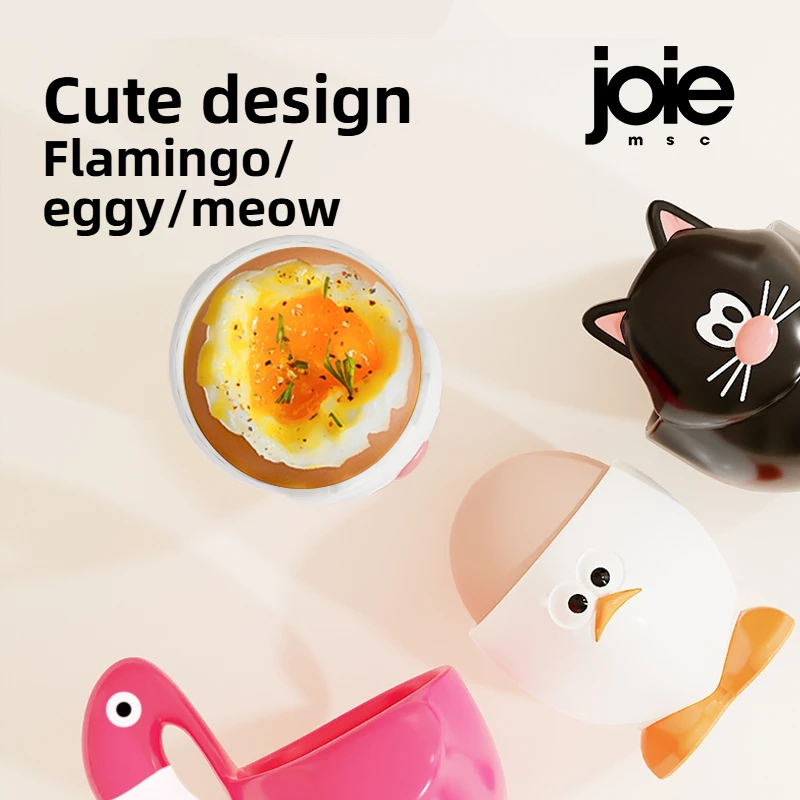 Joie Egg Cup Spoon Egg Cup Plastic Creative Holder Cute Home Tableware Cooked Eggs Tools Kitchen Gadgets egg cups holder