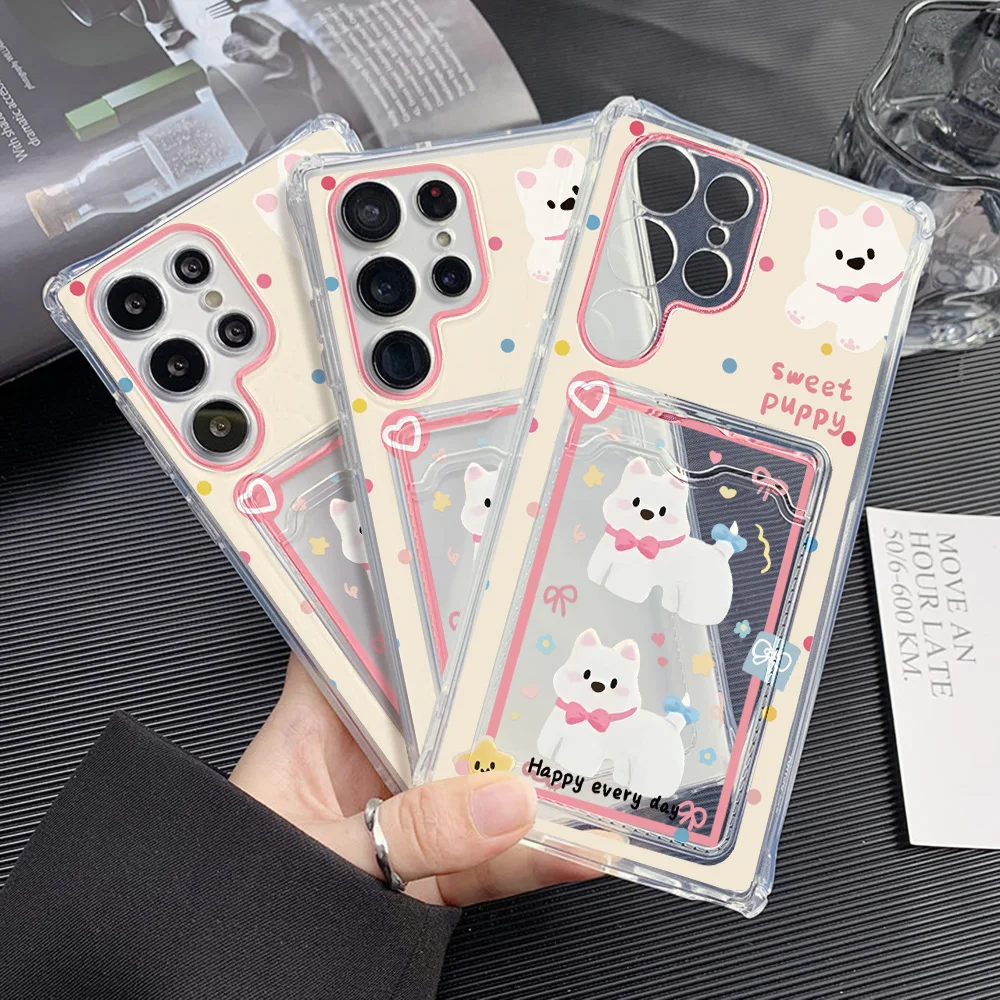 Card Holder Animal Phone Case For Samsung Galaxy S25 Ultra A56 5G A55 A54 A53 S24 FE S23 S22 Plus A52 Soft Silicone Funda Cover 6