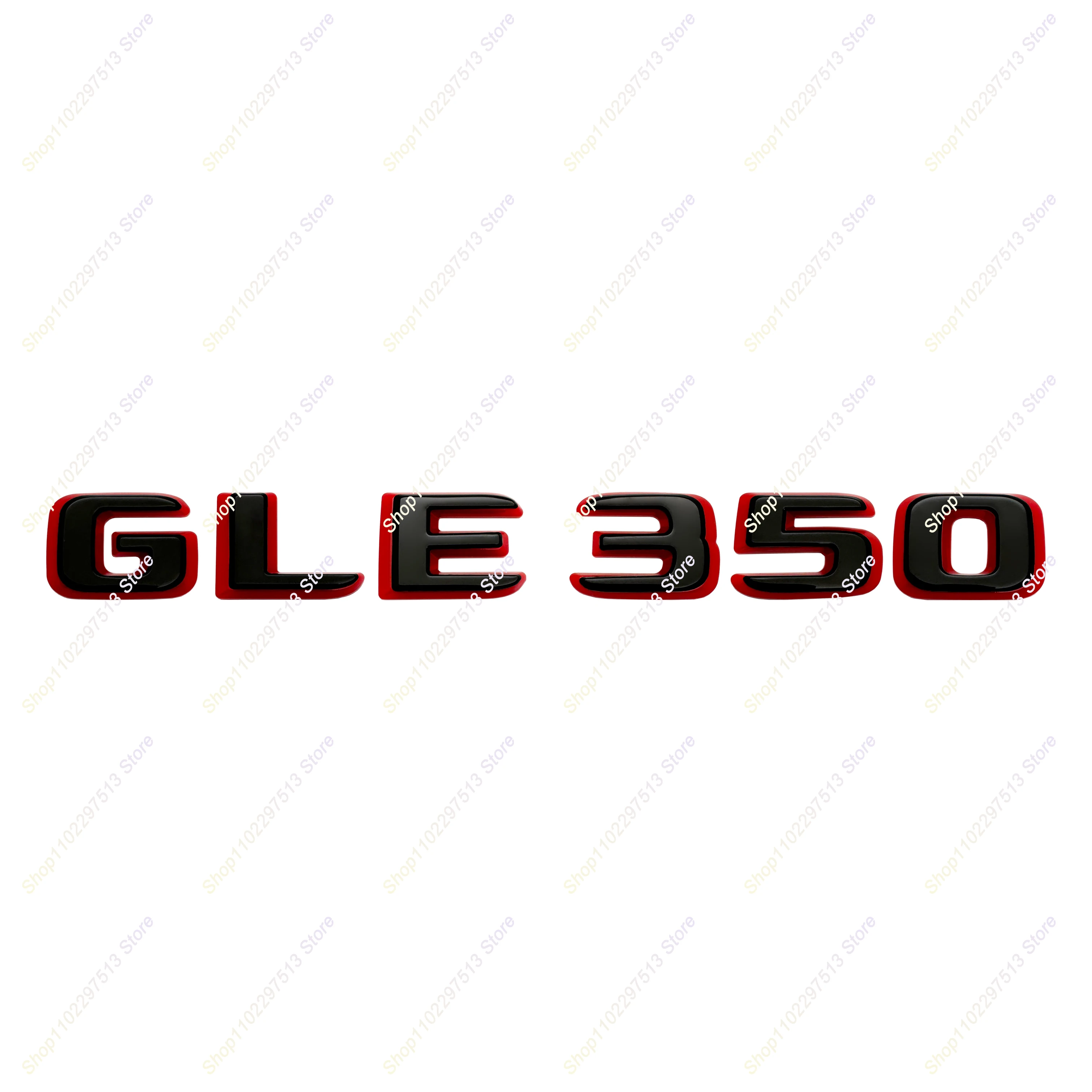 광택 블랙 레드 글자 GLE300 GLE320 GLE350 GLE400 GLE450 ABS 엠블럼 W166 W167 시리즈 자동차 트렁크 로고 스티커