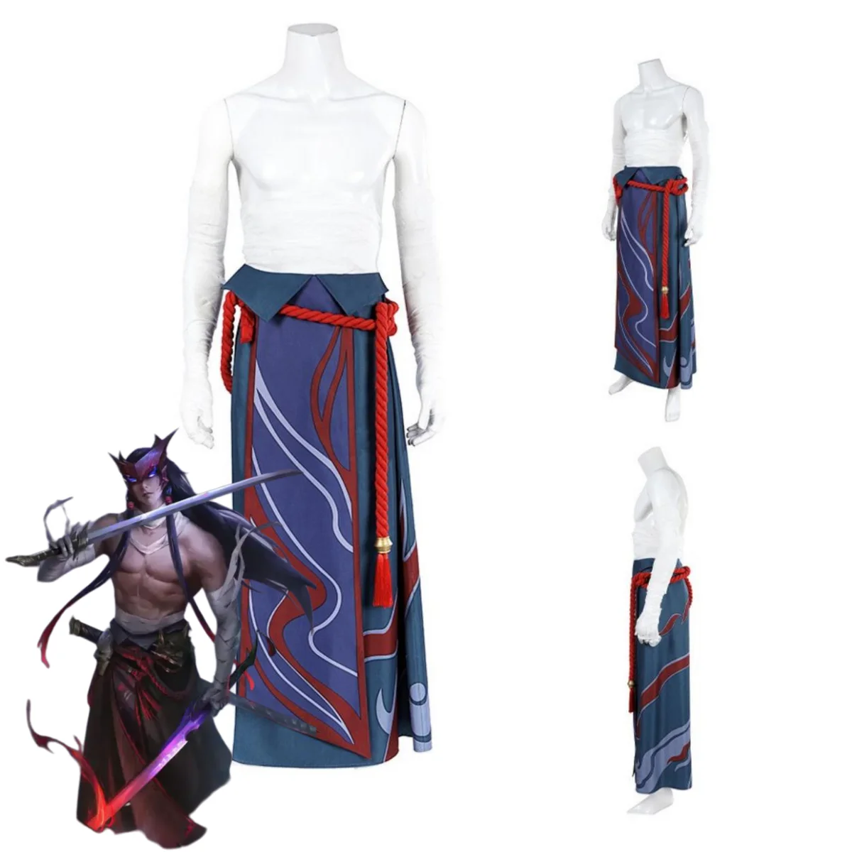 League of Legends Yone Unforgotten Battle Suit Cosplay Costume