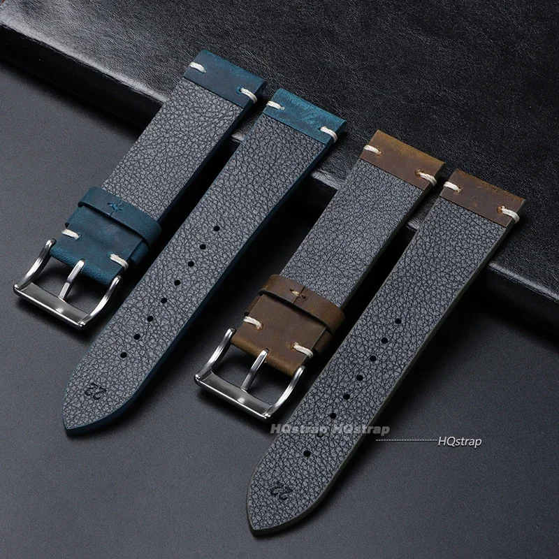 Premium Calfskin Leather Universal Sport Watch Band - Brown Replacement Strap