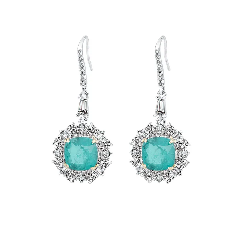 

Серьги-гвоздики из серебра пробы, нефрита, дерева, зеленые, подвесные, 10*10