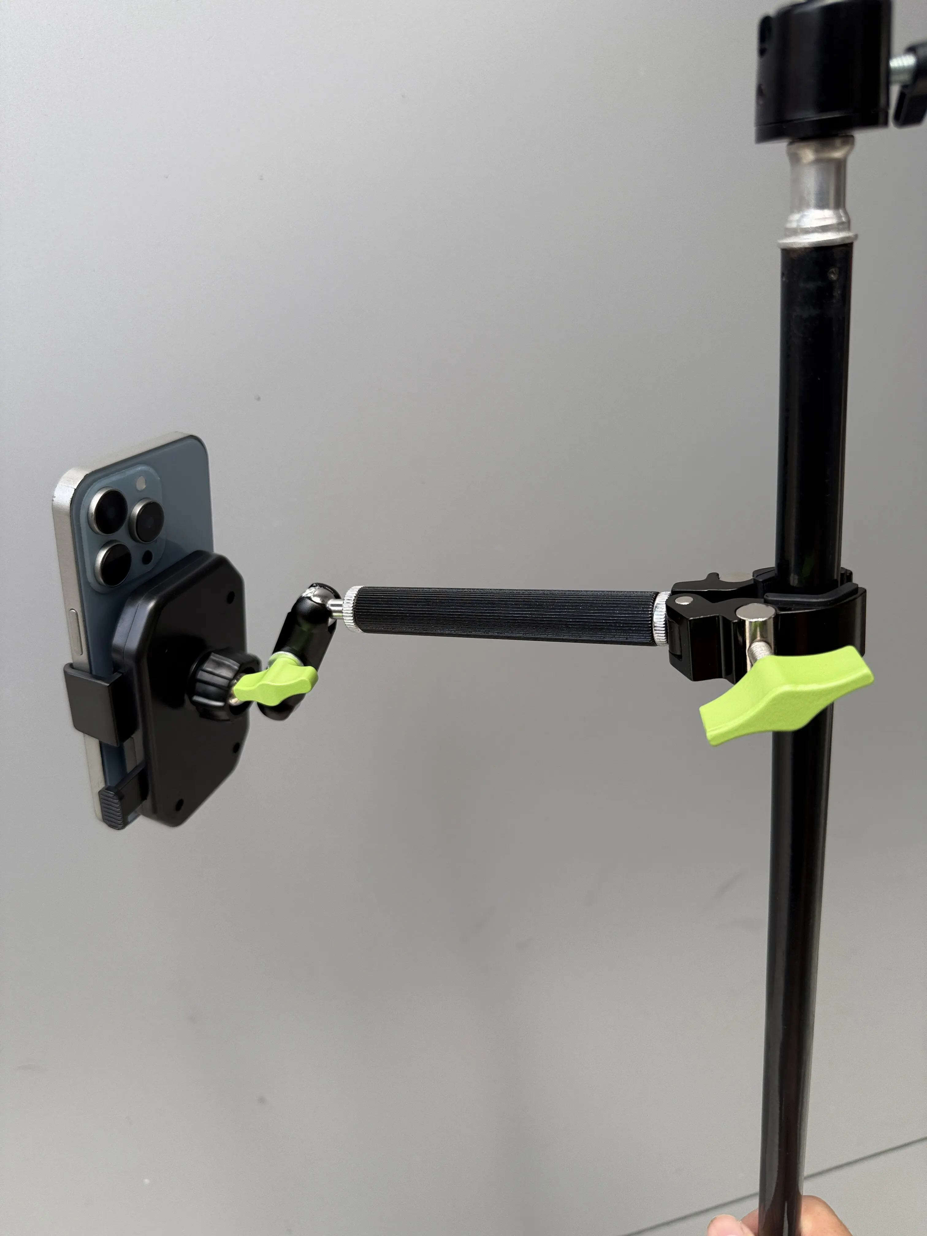 Universal Adjustable Phone Holder with Rotating Joint and Aluminum Rod Clamp Stand